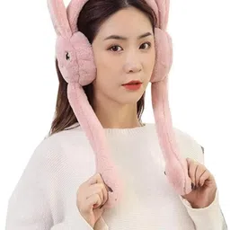 Winter Funny 1 Pink Ear Muff Moving Air Pump Earmuff for Girls/Women's Ear Muff-image-11