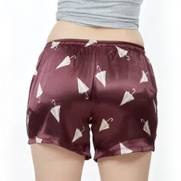 weet Printed Women Maroon Denim Shorts-picture-40