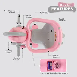 dash 2in1 Musical Ride on horse for kids, Rocker come Ride-on Cap-20 KG Rideons & Wagons Non Battery Operated Ride On image 2