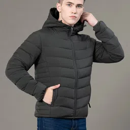 red tape Men Solid Padded Jacket image 4