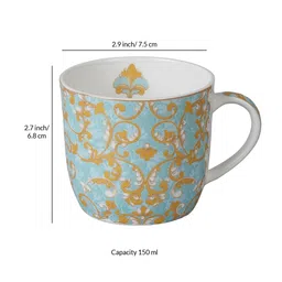cdi 150 Ml Ethnic Blue Bone China (Set of 6) Tea Cup image 2