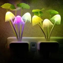 lyfteco Mushroom light automatic sensor ( Multicolor) pack of 2 Night Lamp (3 cm, White) Night Lamp image 2