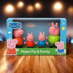 mahi zone Peppa Pig Family Set of 4, Peppa Pig, George, Daddy Pig, Mommy Pig Toys _M746 image 1