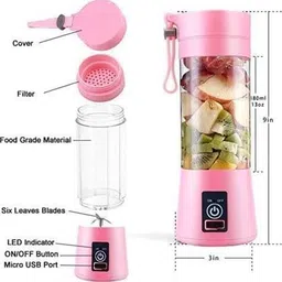 shaktiq Mini Juicer Blender USB Rechargeable Juicer For Juices/Shake & Personal SizeJ489 Mixer Juicer Jar image 4