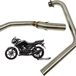 dhe best Good Stainless Silencer Pipe Middle Muffler Bend Pipe for TVS Apache RTR 160 TVS NA Slip-on Exhaust System-picture-26