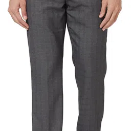 Men Regular Fit Grey Polyester Trousers-image-63