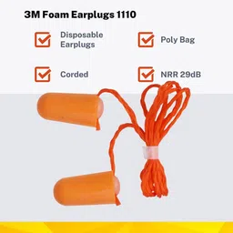 koccido 15 Pair Ear Plug Corded Foam Use For Noise Cancellation,Underwater,Study,Travel Ear Plug & Nose Clip image 2
