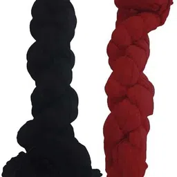 Self Design, Solid Pure Cotton Women Black, Maroon Fancy Scarf, Scarf, Stole, Faux Turtleneck Neck Cover-image-6