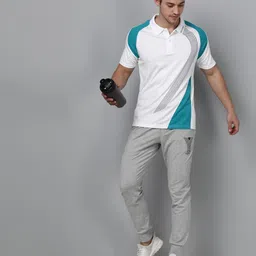 bepro Men Abstract Polo Neck Polyester White T-Shirt image 5