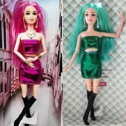 khyali Beautiful Dazzling Doll Combo with Moveable Arms, Legs, Elbow & Knee for Girl|71-picture-31