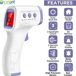 Carent HTD8813C Infrared Non Contact Forehead Gun For Kids & Adults (With Batteries) Thermometer image 3