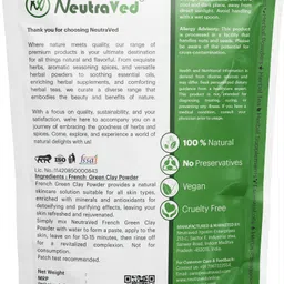 neutraved French Green Clay Powder Natural Solution for Skincare for All Skin Type image 5