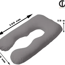 curious lifestyle Microfibre Pregnancy Pillow Pack of 1 Solid pregnancy pillow image 2