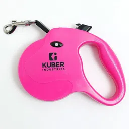kuber industries Retractable Dog Leash|Automatic & Non-Slip Handle|Rose Red 15.5 cm Dog Strap Leash image 1
