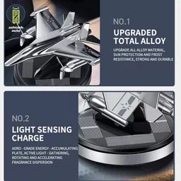 piki ™Fighter Jet Car Perfume Silver ragrance Aircraft Dashboard Perfume with Refills Aroma Oil image 3