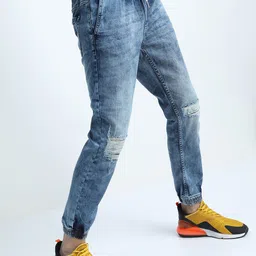 highlander Men Jogger Fit Mid Rise Blue Jeans-picture-13