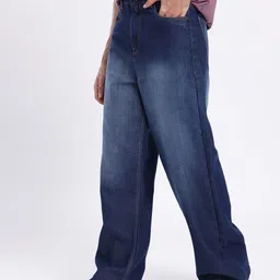 glitchez Men Straight Fit Mid Rise Blue Jeans image 3