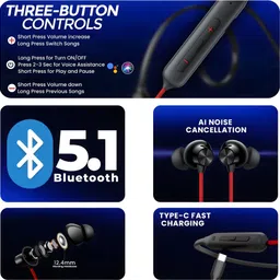 nextgen 48 Hours Playtime Bluetooth Wireless Neckband Headphones Earphone_8D Bluetooth & Wired Headset image 4