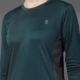 hrx by hrithik roshan Women Solid Round Neck Polyester Green T-Shirt image 5