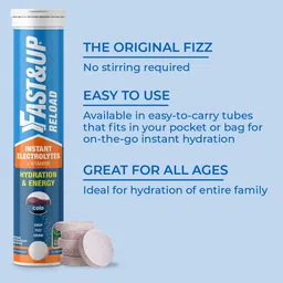 fast&up Reload Hydration & Energy Drink With Electrolytes - Effervescent Tablets - Cola Hydration Drink image 5