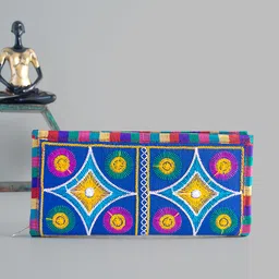 golden peacock Casual, Formal Blue, Yellow Clutch-picture-23