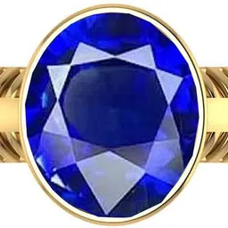 sidhgems 7.25 Ratti 6.50 Crt Natural Blue Sapphire Neelam Gemstone Ring Silver Sapphire Silver Plated Ring image 1