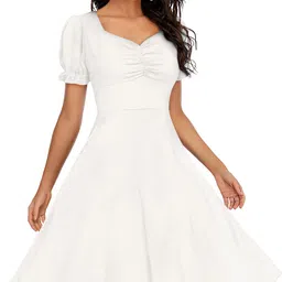 tessavegas Women A-line White Mini/Short Dress image 4