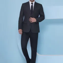 favoroski Men Solid Single Breasted Formal Blazer image 5