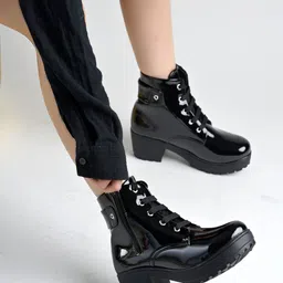 nzs Smart Casual Mid Top | Winter Boots |Lace-UP |Trendy Boots For Girls Boots Boots For Women image 1