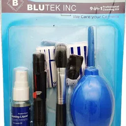 blutek New Professional Clean Pro 9 IN 1 Multi-Purpose Cleaning Kit for Cameras, Lenses, Binoculars, LCD, Laptops, Desktops, Keyboards, etc, Includes Micro-Fibre Cloth, Brush, Liquid Solution, Powerful Dust Blower, Cotton Swabs, Magic Lenspen & Cleaning TissueLens Cleaner-picture-28