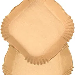 bazaarnest Pack Of 100 FryGuard Square Paper Trays – Save Time, Stay Clean Airfryer Tray-picture-16