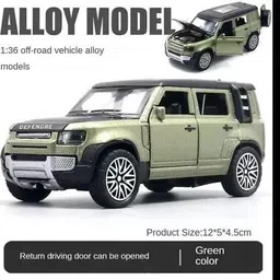 vishaltoys Premium Defender Diecast Model Car, 1:36 Scale, Openable Doors & Pull-Back image 2