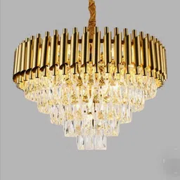 seetastic 600mm Gold jhummar@12a Chandelier Ceiling Lamp image 2