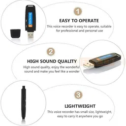 FREDI HD PLUS Spy Usb Recorder with Clear HD Voice Recording Feature, One Key On/Off function NA Voice Recorder image 5