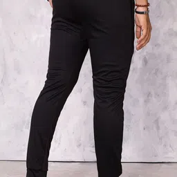 kashvi Men Chevron/Zig Zag Black Track Pants image 4