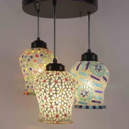 new era Vintage Multicolour Glass Cluster Hanging Light image 4