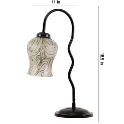 new era Multicolor Mosaic Glass Zig Zag Curvy Table Lamp with Iron Base image 3