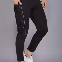 mindsart genz Men Striped Black Track Pants-picture-13