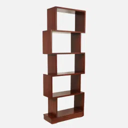 dzyn furnitures Affinity Teak Wood Bookshelf In Brown Finish image 3