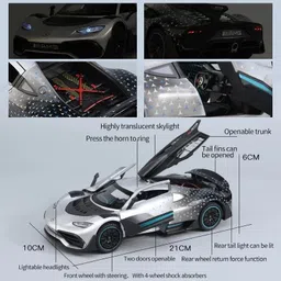 just craft 1:24 Benz AMG ONE Sports Car Sound and Light Pull Back Car Children's Toy image 2