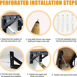 pqri Folding Shelf Bracket 20 CM 20 cm Shelf Bracket image 5