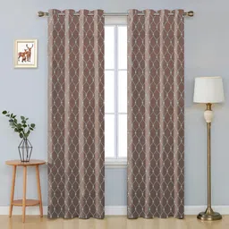 excel bazaar 152 cm (5 ft) Window Polyester Room Darkening Curtain (Pack Of 2)-picture-40