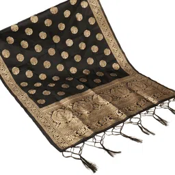 whisperweave Art Silk Embroidered Black Women Dupatta image 2