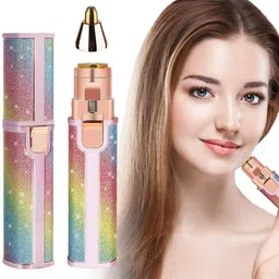 riyuzone Rechargeable Eyebrow Trimmer & Facial Hair Remover, 2 in 1 Painless Eyebrow Razor Facial Hair Remover, Eyebrow Lips Nose Body Hair Removal Razor For Women(Rainbow Colour) Hair Curler-picture-26