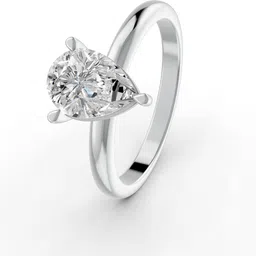 forever jewels 5Ct Pear Cut Moissanite Women Claw Prong Solitaire Ring 14K White Gold Plated Sterling Silver Moissanite Gold Plated Ring image 4