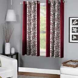 panipat textile hub 152.4 cm (5 ft) Polyester Window Curtain (Pack Of 2) image 1