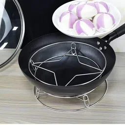 prime avtar Stainless Steel Trivet Cooling Pot Rack Hot Pot Holder Steamer Rack Steel Trivet image 4