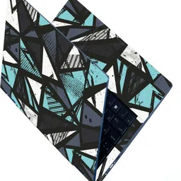 Anweshas Full Body Laptop Skin Sticker For 14 to 15.6 inch Laptop - Cyan Black Mirror Art Self Adhesive Stretched Vinyl Laptop Skin Compatible for 15.6 inch image 1