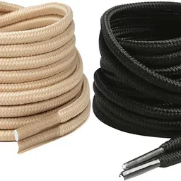 house of common Shoe Laces Round Black Beige 150cm shoe laces for Boot sport Hiking Black shoes Shoe Lace-picture-16