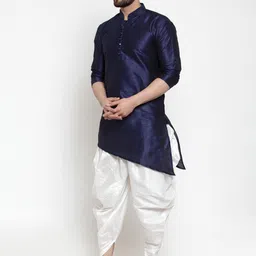 abh lifestyle Men Art Silk Kurta Dhoti Pant Set image 4